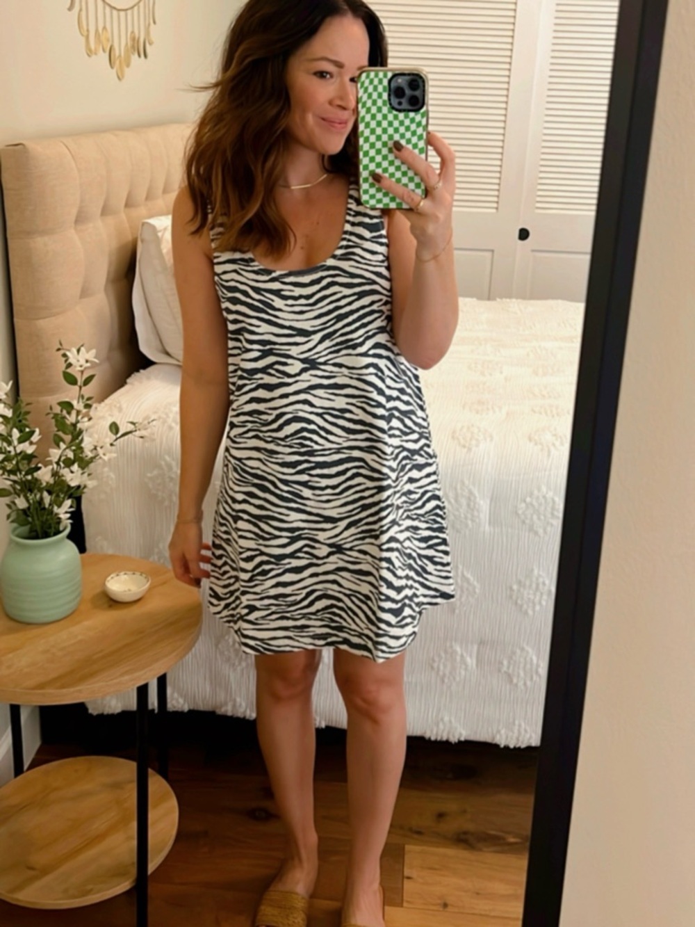ASOS Blue and White Zebra Print Mini Dress